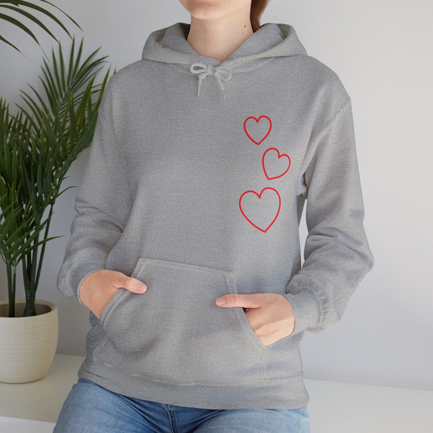 Red Hearts Hooded Sweatshirt