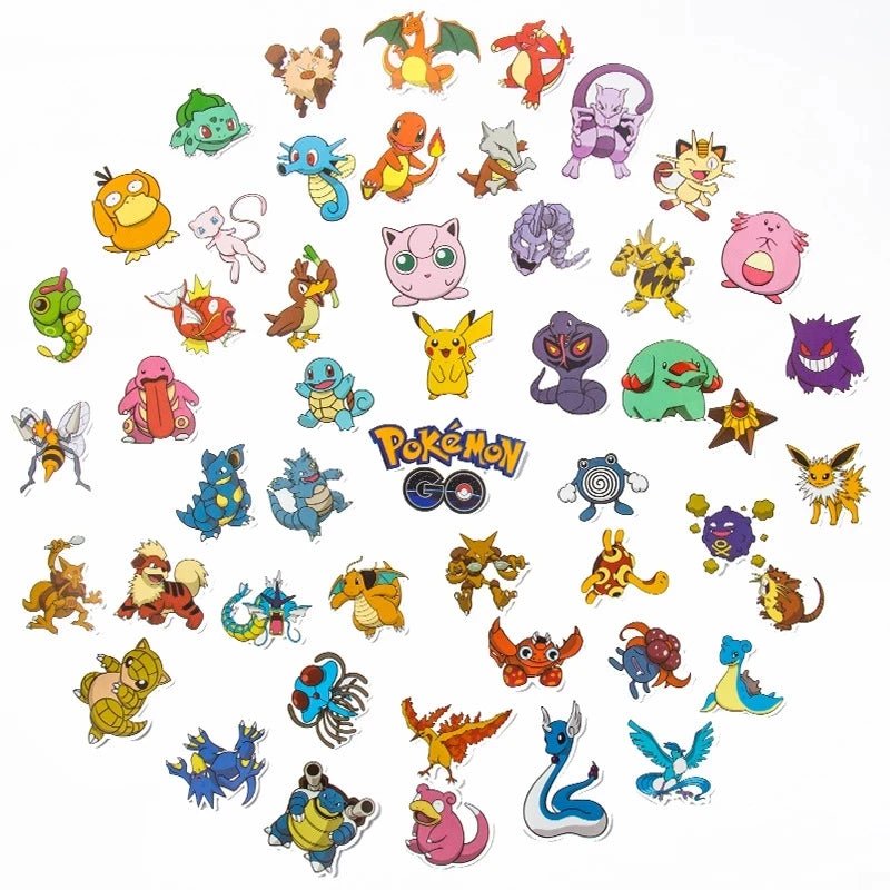 10/50/100pcs Kawaii Pikachu Pokemon Stickers Motorcycle Phone Car Skateboard Laptop Decal Sticker Waterproof Classic Kid Toy - StarJam