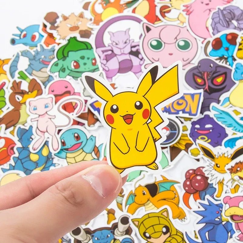 10/50/100pcs Kawaii Pikachu Pokemon Stickers Motorcycle Phone Car Skateboard Laptop Decal Sticker Waterproof Classic Kid Toy - StarJam