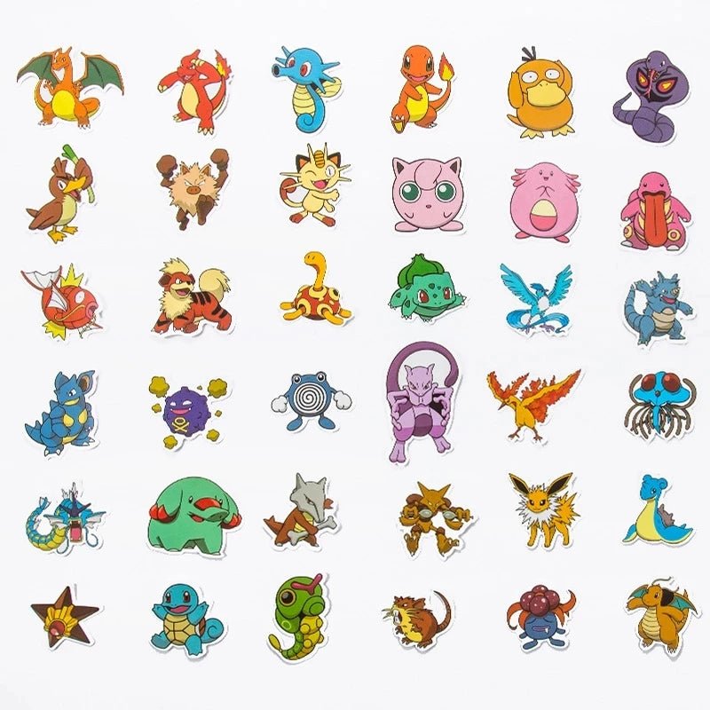 10/50/100pcs Kawaii Pikachu Pokemon Stickers Motorcycle Phone Car Skateboard Laptop Decal Sticker Waterproof Classic Kid Toy - StarJam