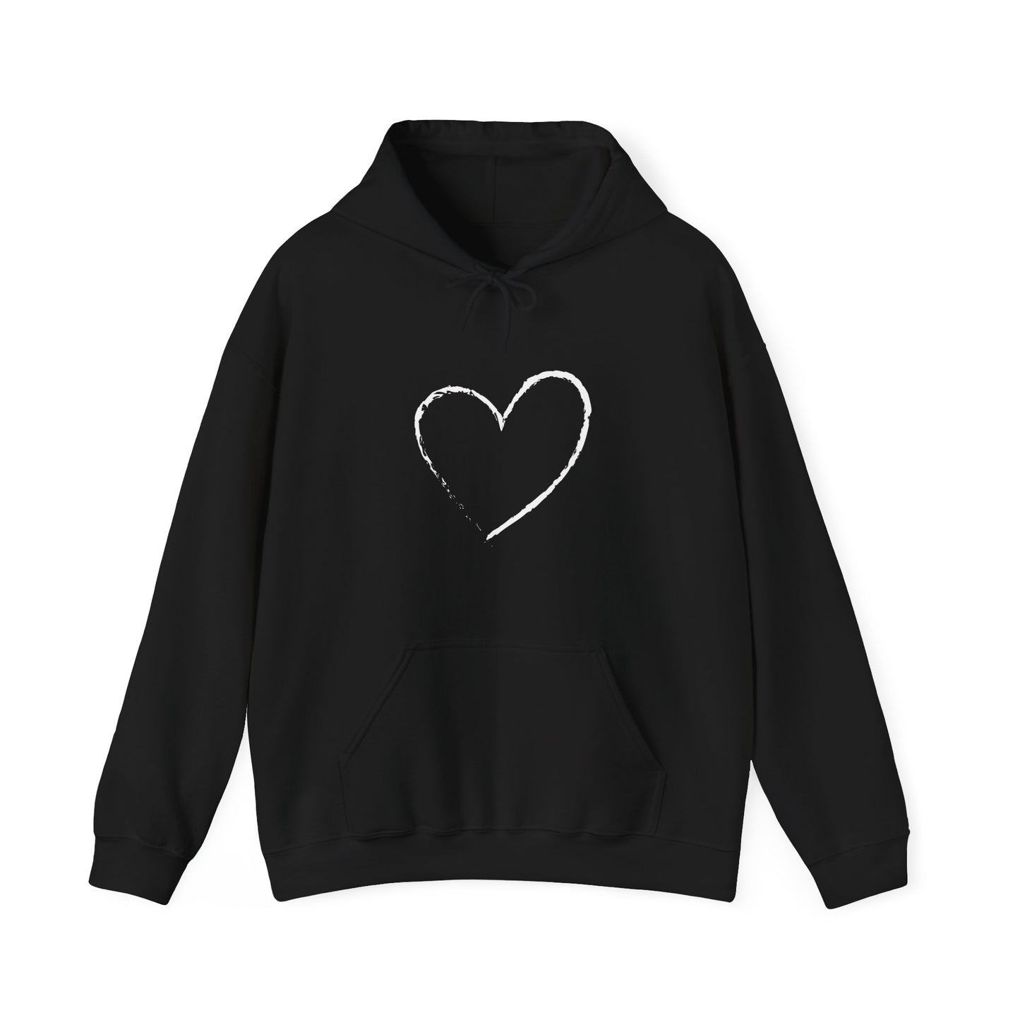 White Heart Unisex Hoodie - Ladies and Mens Hooded Sweatshirt