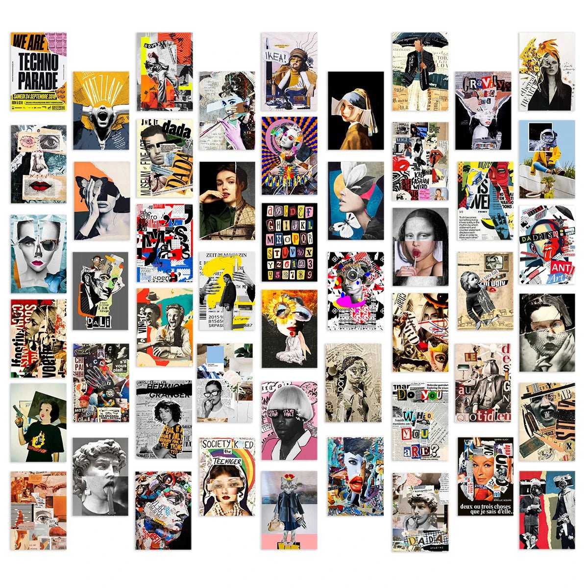 10/50pcs Modern Art Aesthetic Stickers Laptop Fridge Guitar Luggage Phone Case Skateboard Scrapbook Car Sticker Kid Toy Gift - StarJam