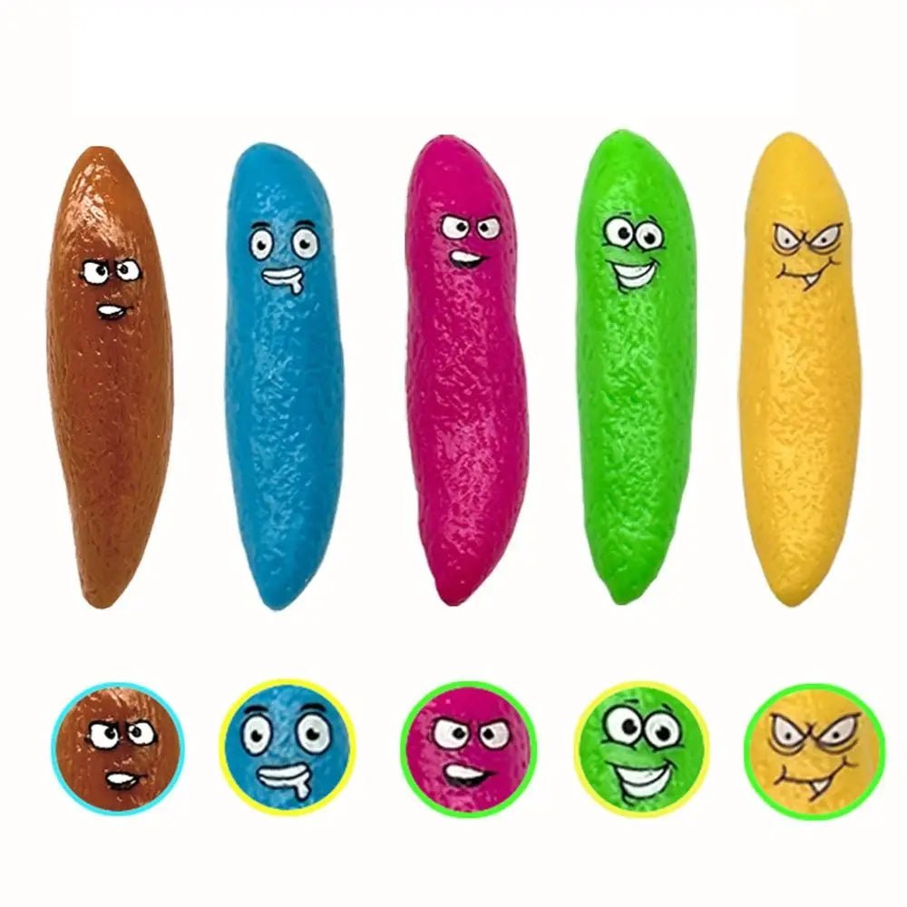 10pcs Soft Fake Poo Finger Toy Funny Stress Relief Tpr Finger Slingshot Catapult Toy Sensory Fidget Toy Kids Gift - StarJam