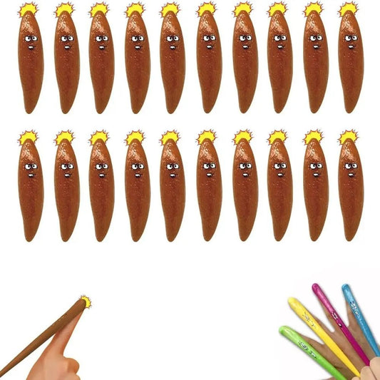 10pcs Soft Fake Poo Finger Toy Funny Stress Relief Tpr Finger Slingshot Catapult Toy Sensory Fidget Toy Kids Gift - StarJam