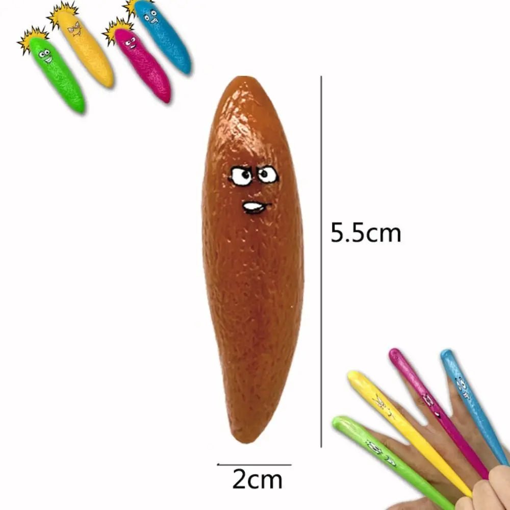 10pcs Soft Fake Poo Finger Toy Funny Stress Relief Tpr Finger Slingshot Catapult Toy Sensory Fidget Toy Kids Gift - StarJam