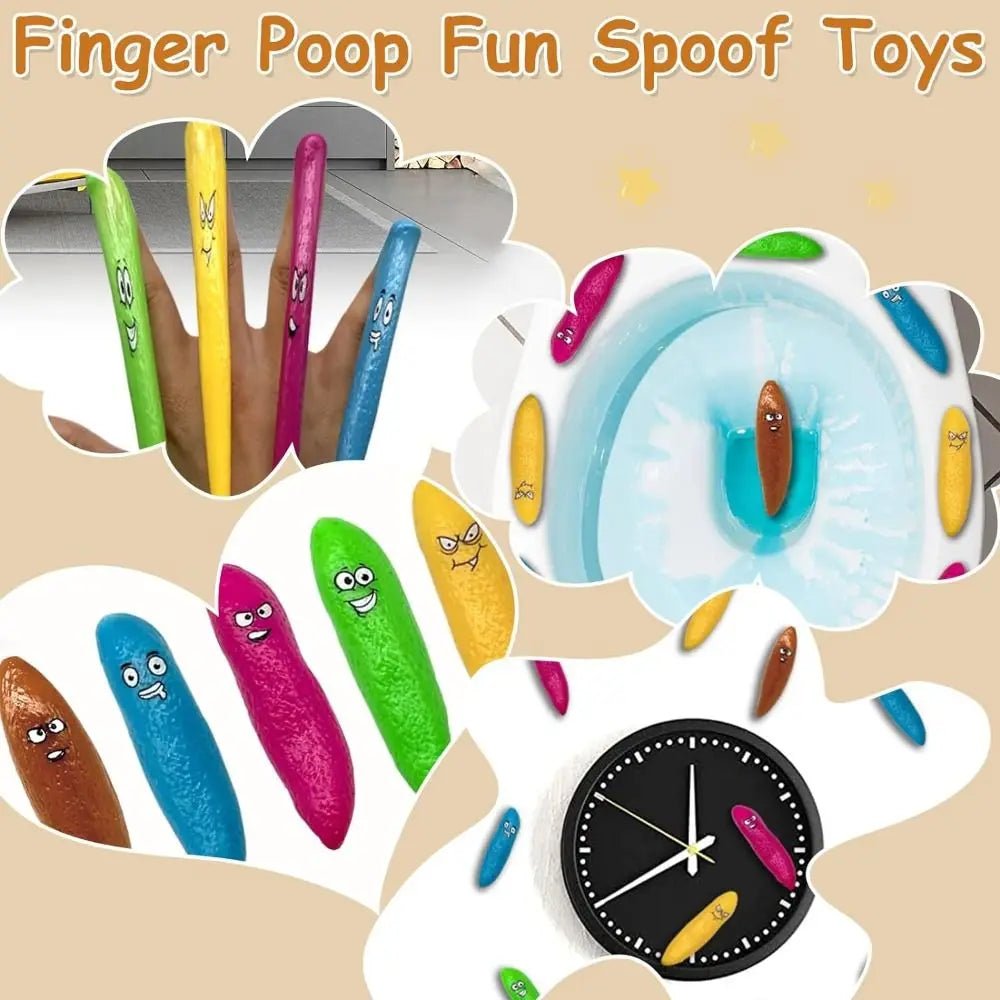 10pcs Soft Fake Poo Finger Toy Funny Stress Relief Tpr Finger Slingshot Catapult Toy Sensory Fidget Toy Kids Gift - StarJam