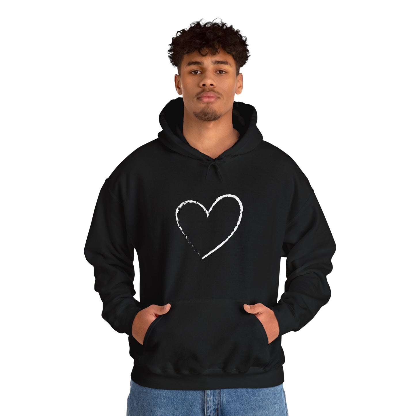 White Heart Unisex Hoodie - Ladies and Mens Hooded Sweatshirt