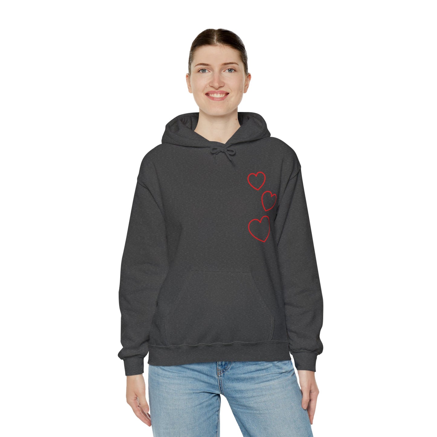Red Hearts Hooded Sweatshirt