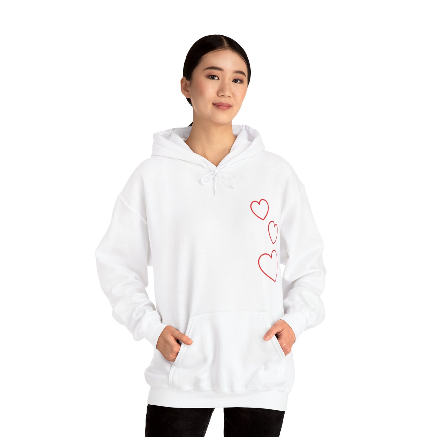 Red Hearts Hooded Sweatshirt