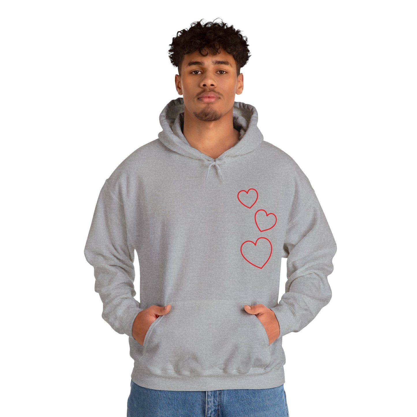 Red Hearts Hooded Sweatshirt
