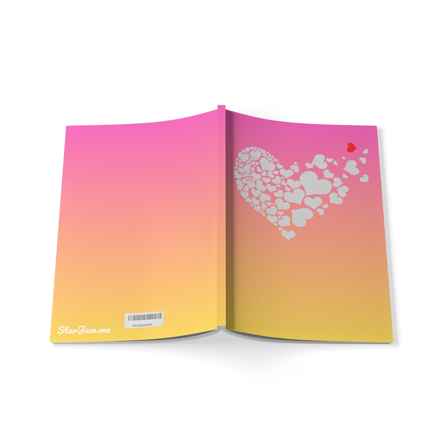 StarJam 'Million Tiny Hearts' - Softcover Notebook, A5, Pink/ Peach