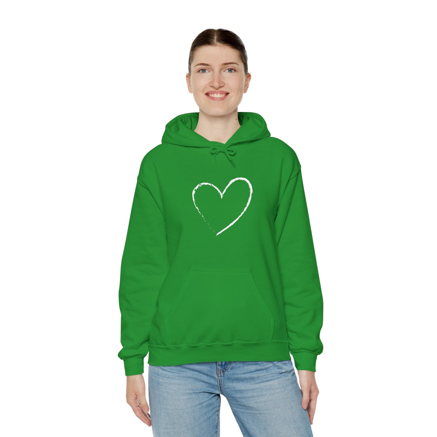 White Heart Unisex Hoodie - Ladies and Mens Hooded Sweatshirt