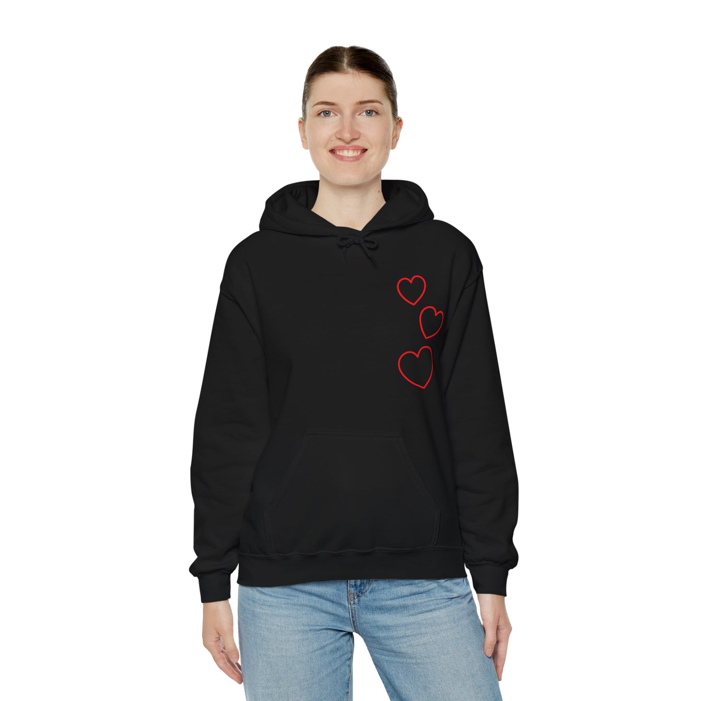 Red Hearts Hooded Sweatshirt