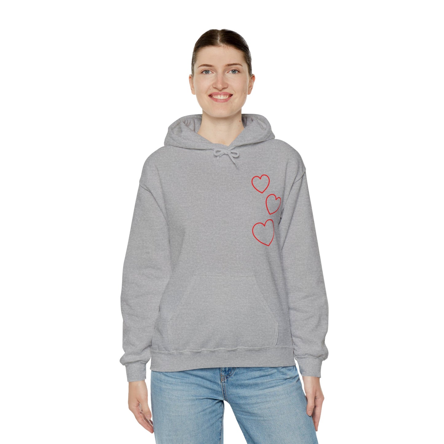 Red Hearts Hooded Sweatshirt