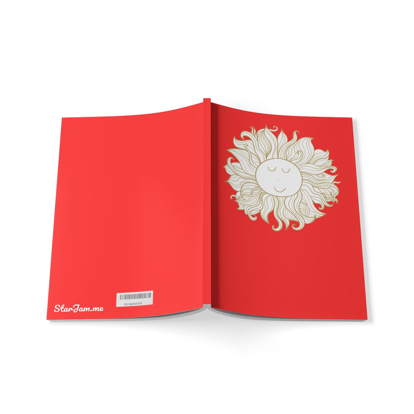 StarJam 'Smiling Sunflower' - Softcover Notebook, A5, Red