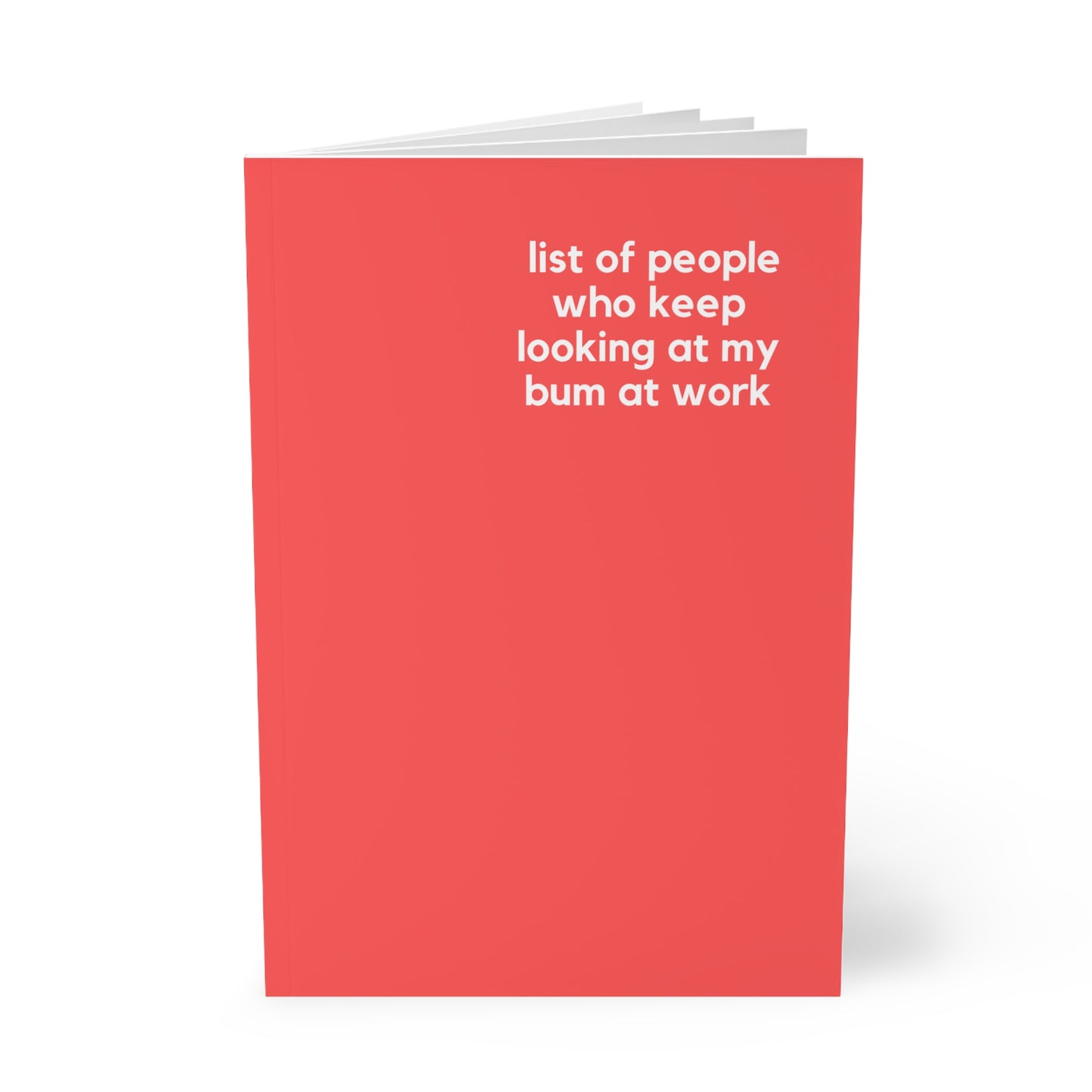 Look At My Bum - Naughty Pads - Light Red A5 Soft Cover Journal