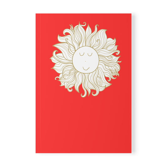 StarJam 'Smiling Sunflower' - Softcover Notebook, A5, Red