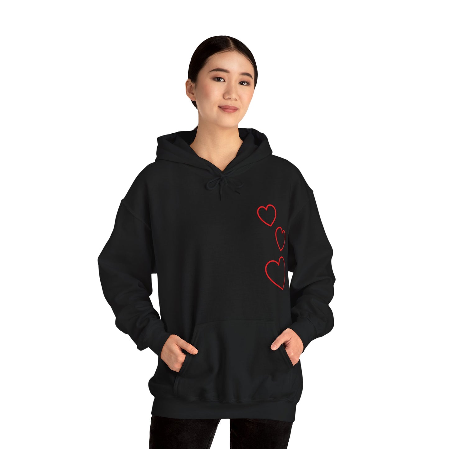 Red Hearts Hooded Sweatshirt