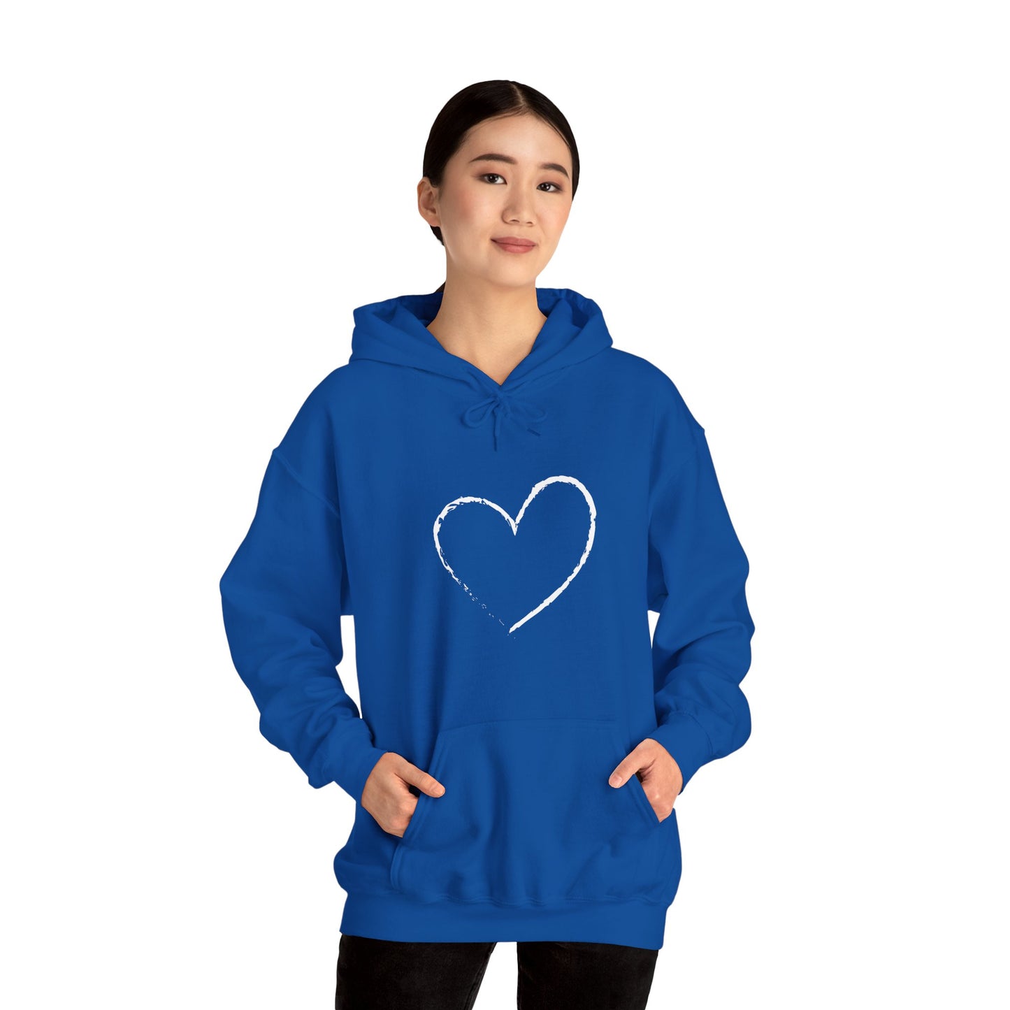 White Heart Unisex Hoodie - Ladies and Mens Hooded Sweatshirt