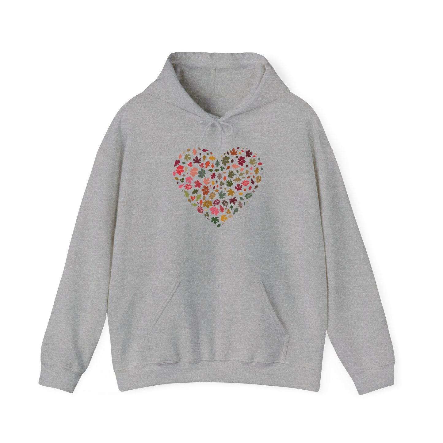 Pretty Leaf Print Hearts Hoodie