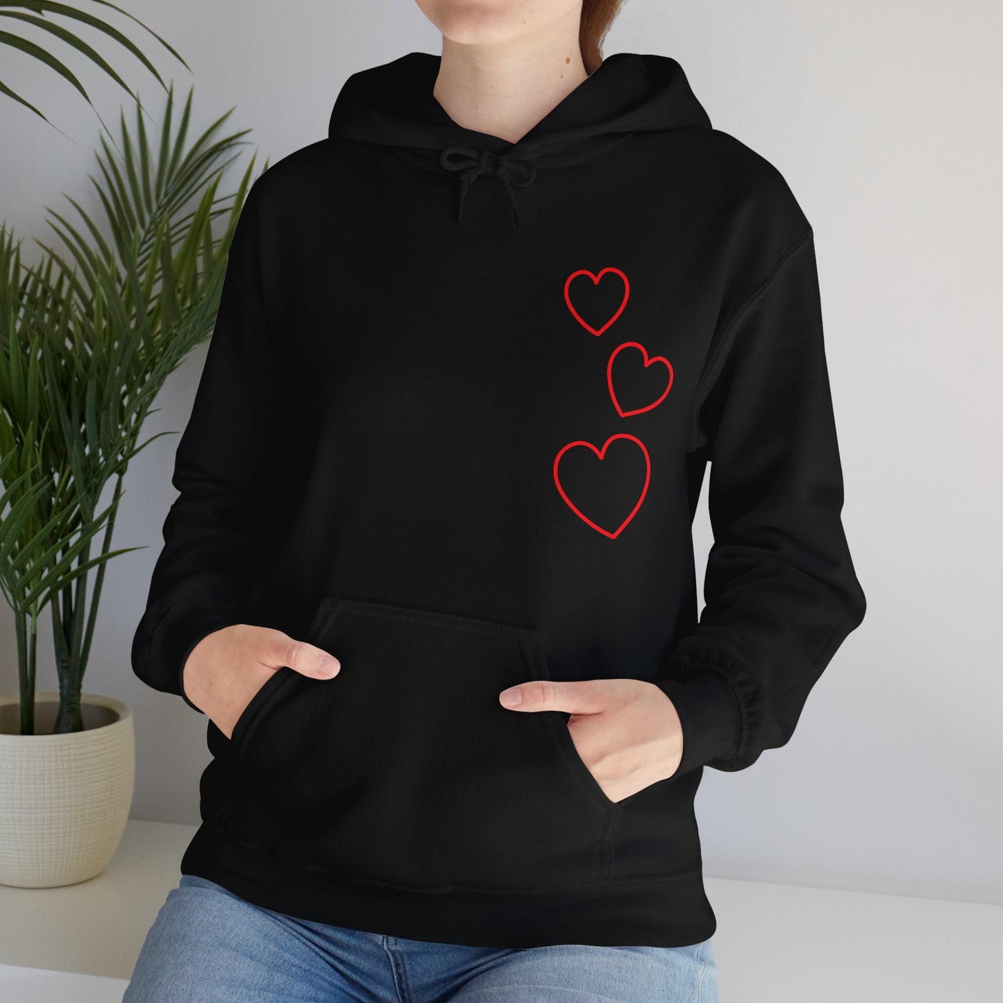 Red Hearts Hooded Sweatshirt