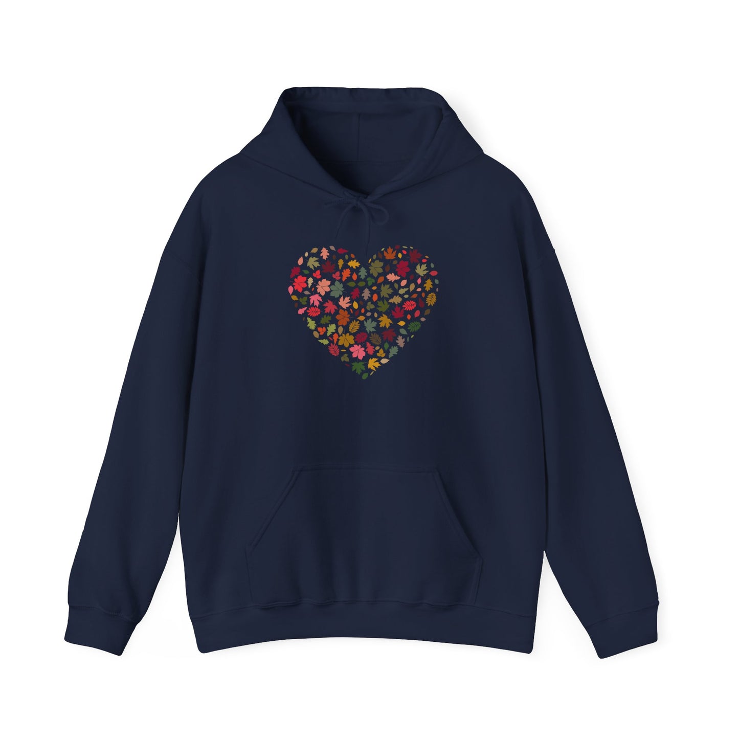 Pretty Leaf Print Hearts Hoodie