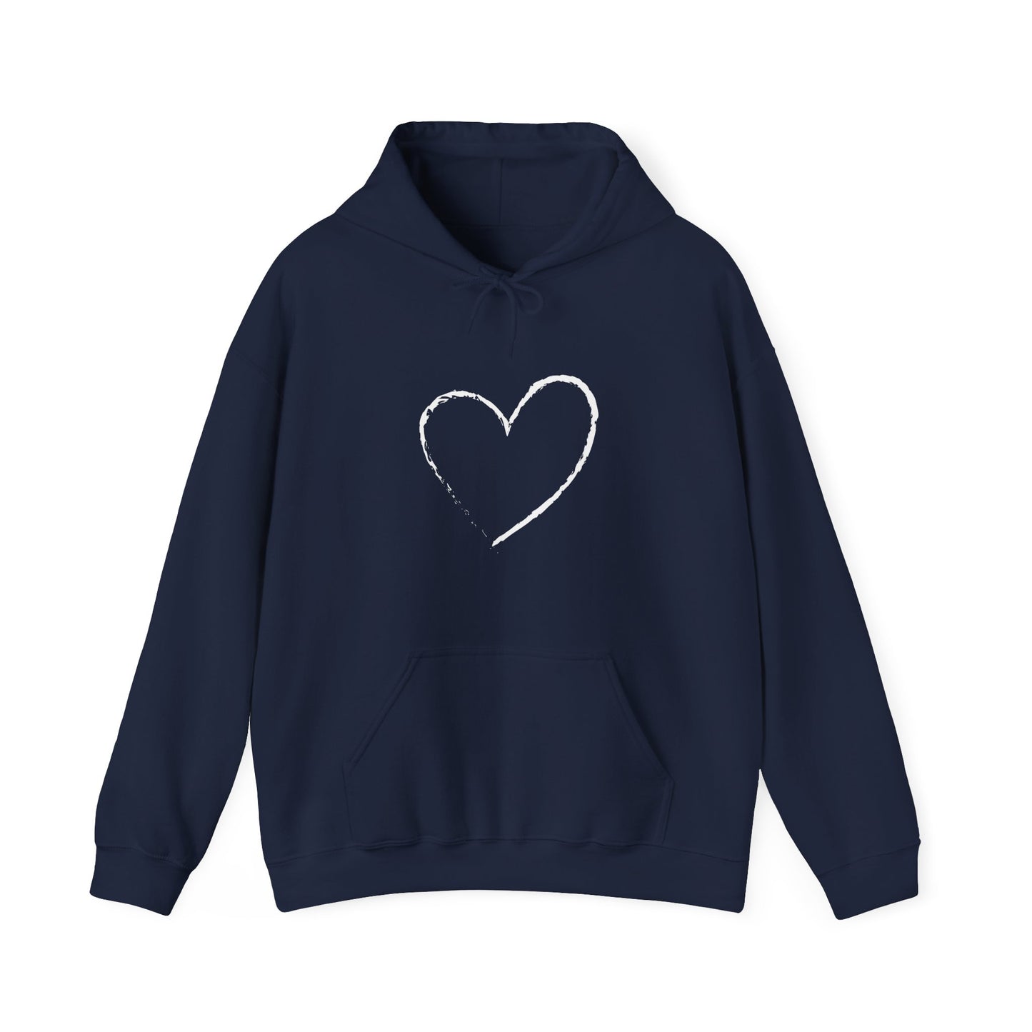 White Heart Unisex Hoodie - Ladies and Mens Hooded Sweatshirt