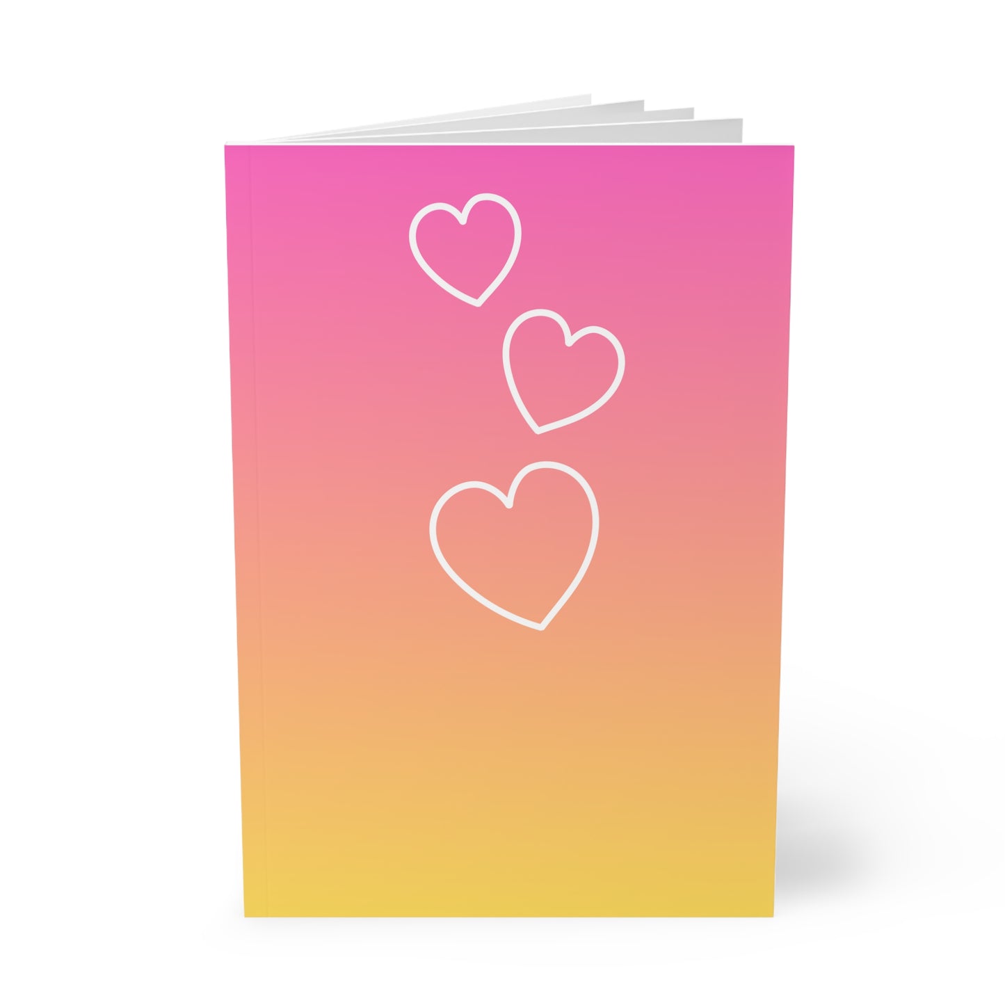 StarJam 'White Hearts' - Softcover Notebook, A5, Pink/ Peach