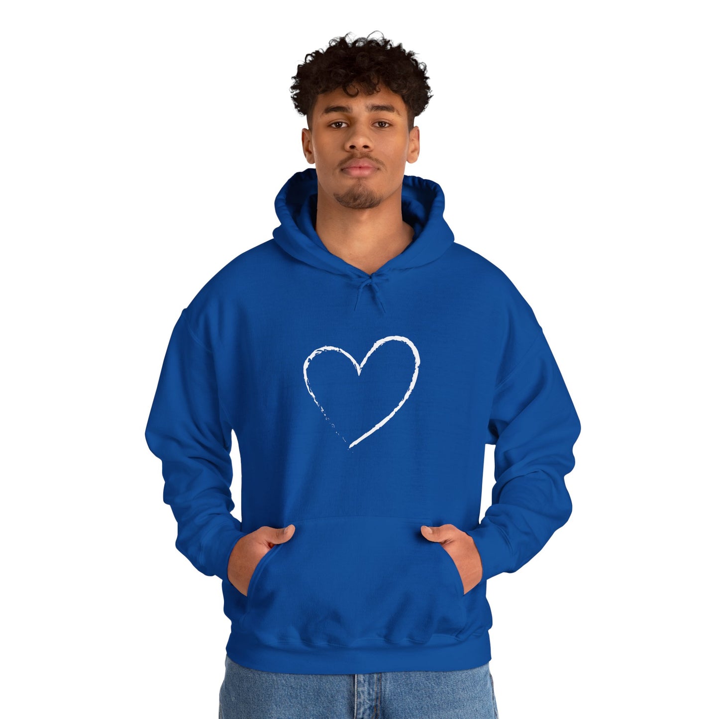 White Heart Unisex Hoodie - Ladies and Mens Hooded Sweatshirt