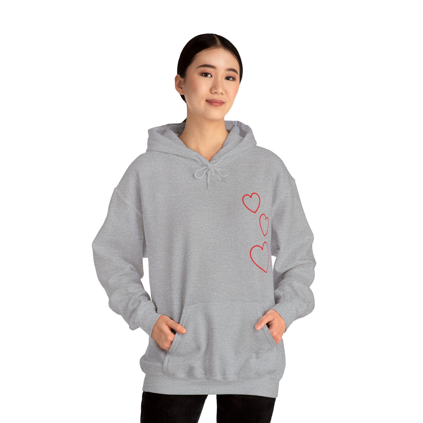 Red Hearts Hooded Sweatshirt