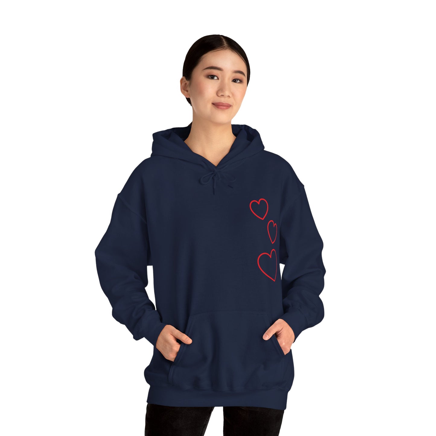 Red Hearts Hooded Sweatshirt