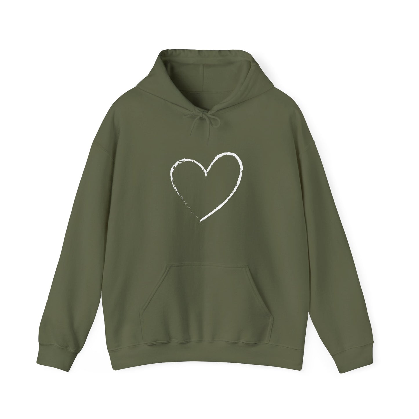 White Heart Unisex Hoodie - Ladies and Mens Hooded Sweatshirt
