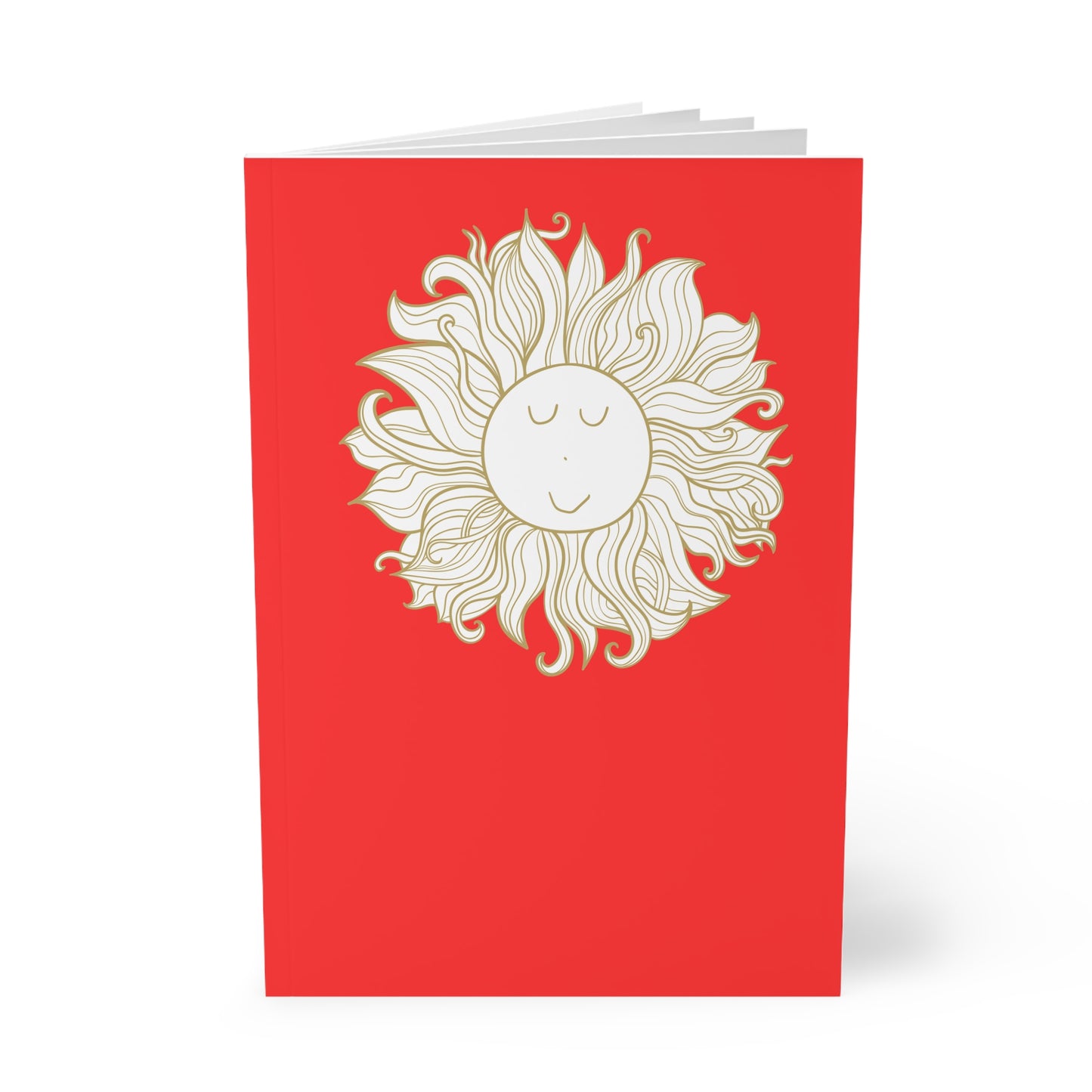 StarJam 'Smiling Sunflower' - Softcover Notebook, A5, Red