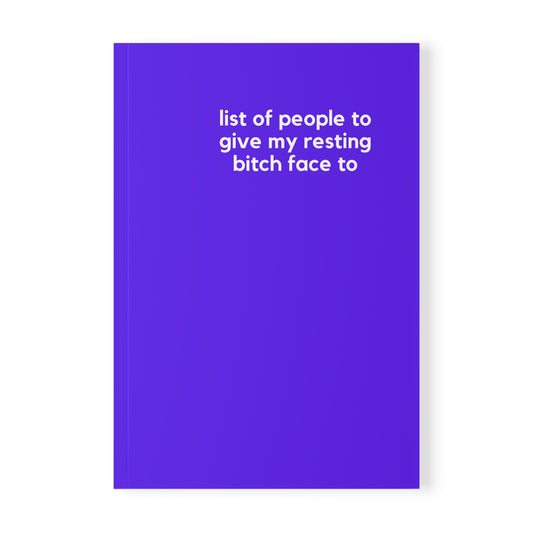 Resting Bitch Face- Naughty Pads - Blue A5 Soft Cover Journal