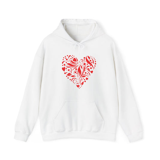 Red Flower Hearts Hoodie - Trending Love Heart Fashion Sweatshirt