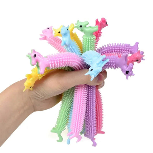 1pcs Funny Unicorn Pull Worm Noodle Fidget Toys Stretch String Tpr Rope Anti Stress Toys String Stress Relief Autism Vent Toy - StarJam