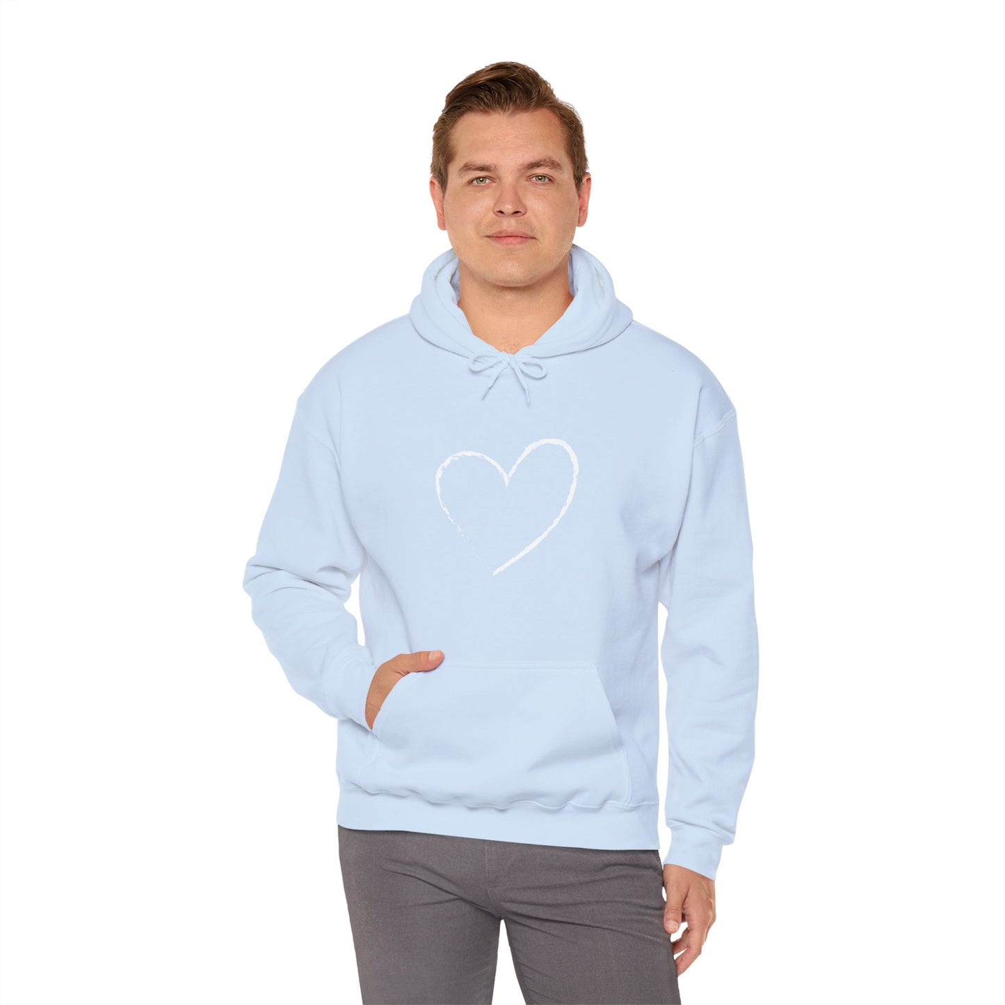 White Heart Unisex Hoodie - Ladies and Mens Hooded Sweatshirt