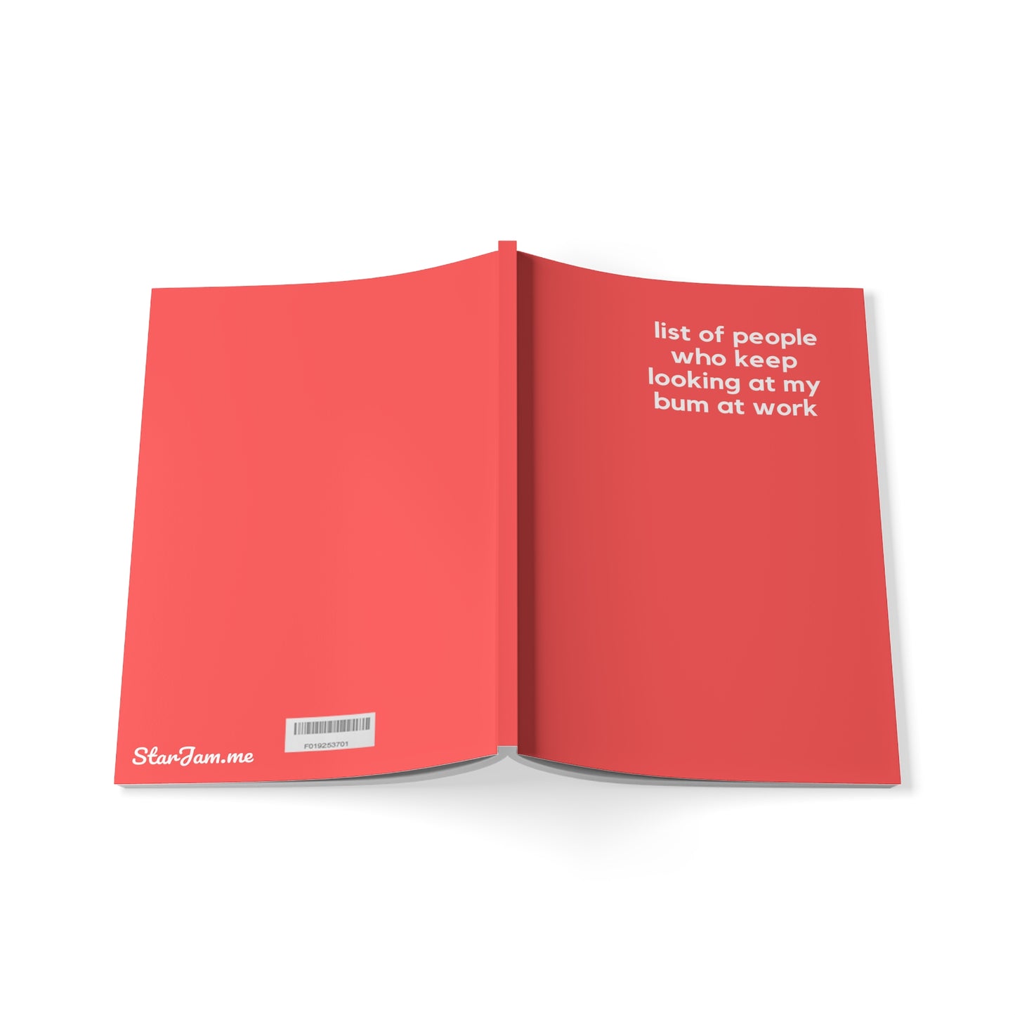 Look At My Bum - Naughty Pads - Light Red A5 Soft Cover Journal