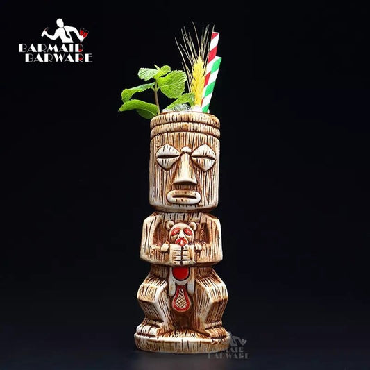 450ml Ceramic Tiki Mug Creative Porcelain Beer Wine Mug Cup Bar Tool - StarJam Gifts