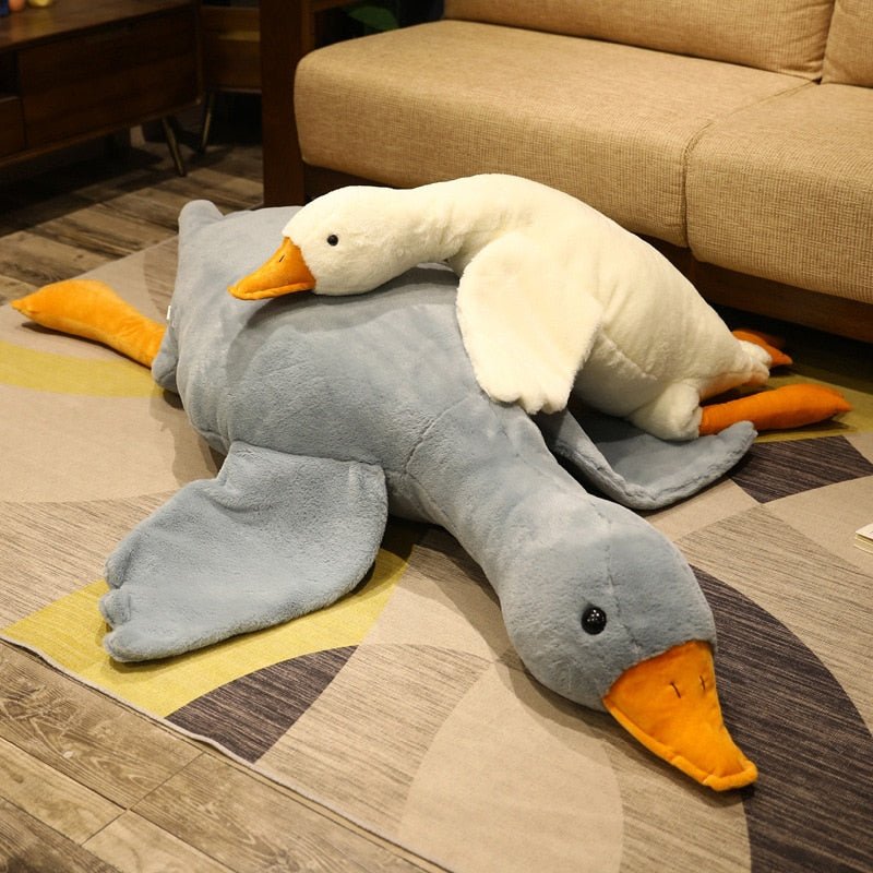 50-190cm Giant Duck Plush Toys Fluffy Sleep Pillow Cute Animal Stuffed Swan Goose Soft Dolls Floor Mat Kids Girls Birthday Gift - StarJam Gifts