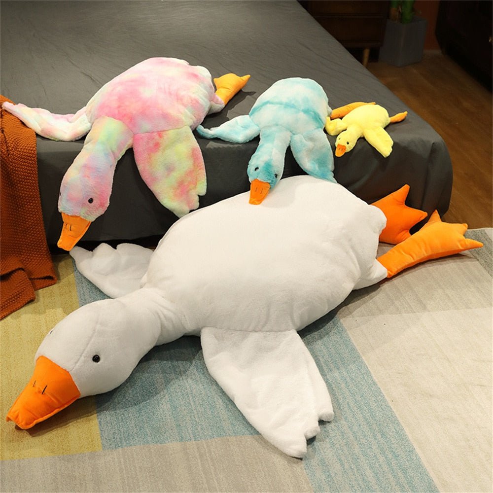 50-190cm Giant Duck Plush Toys Fluffy Sleep Pillow Cute Animal Stuffed Swan Goose Soft Dolls Floor Mat Kids Girls Birthday Gift - StarJam Gifts