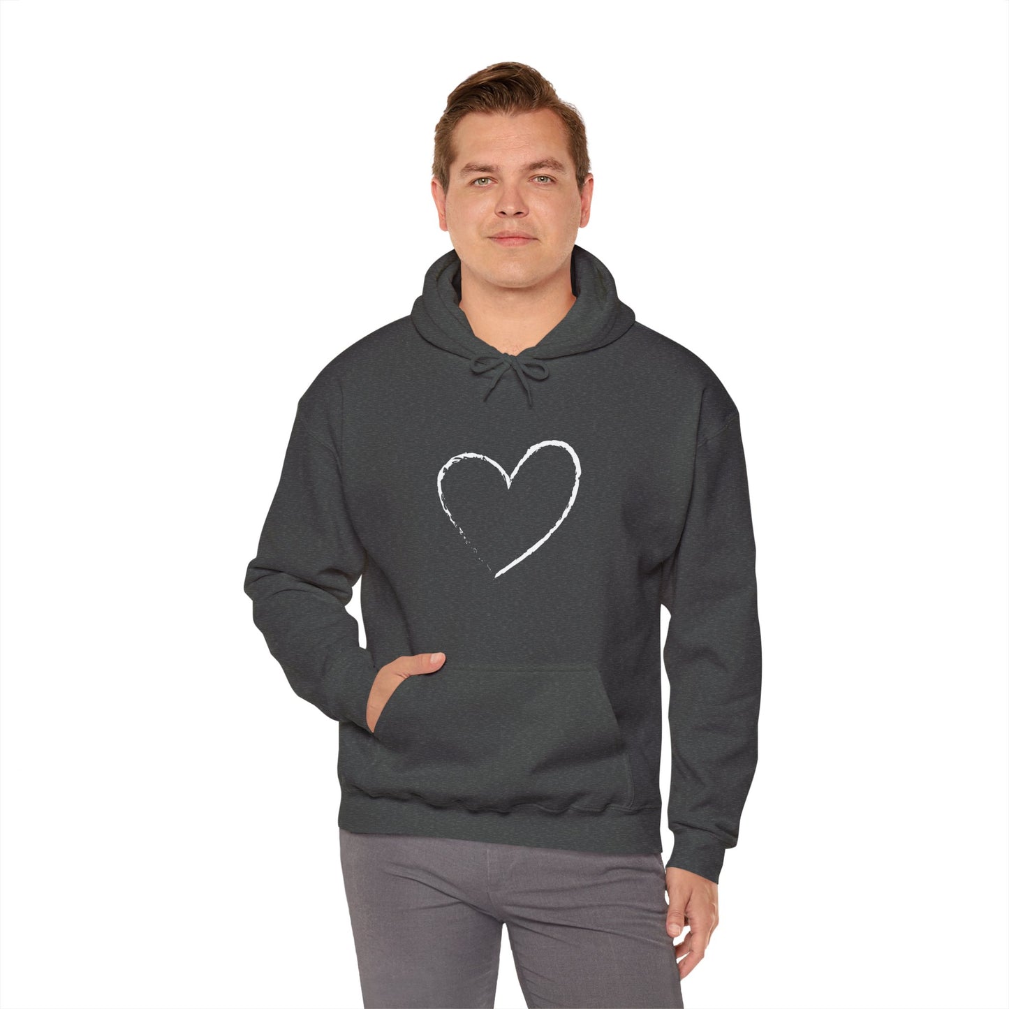 White Heart Unisex Hoodie - Ladies and Mens Hooded Sweatshirt