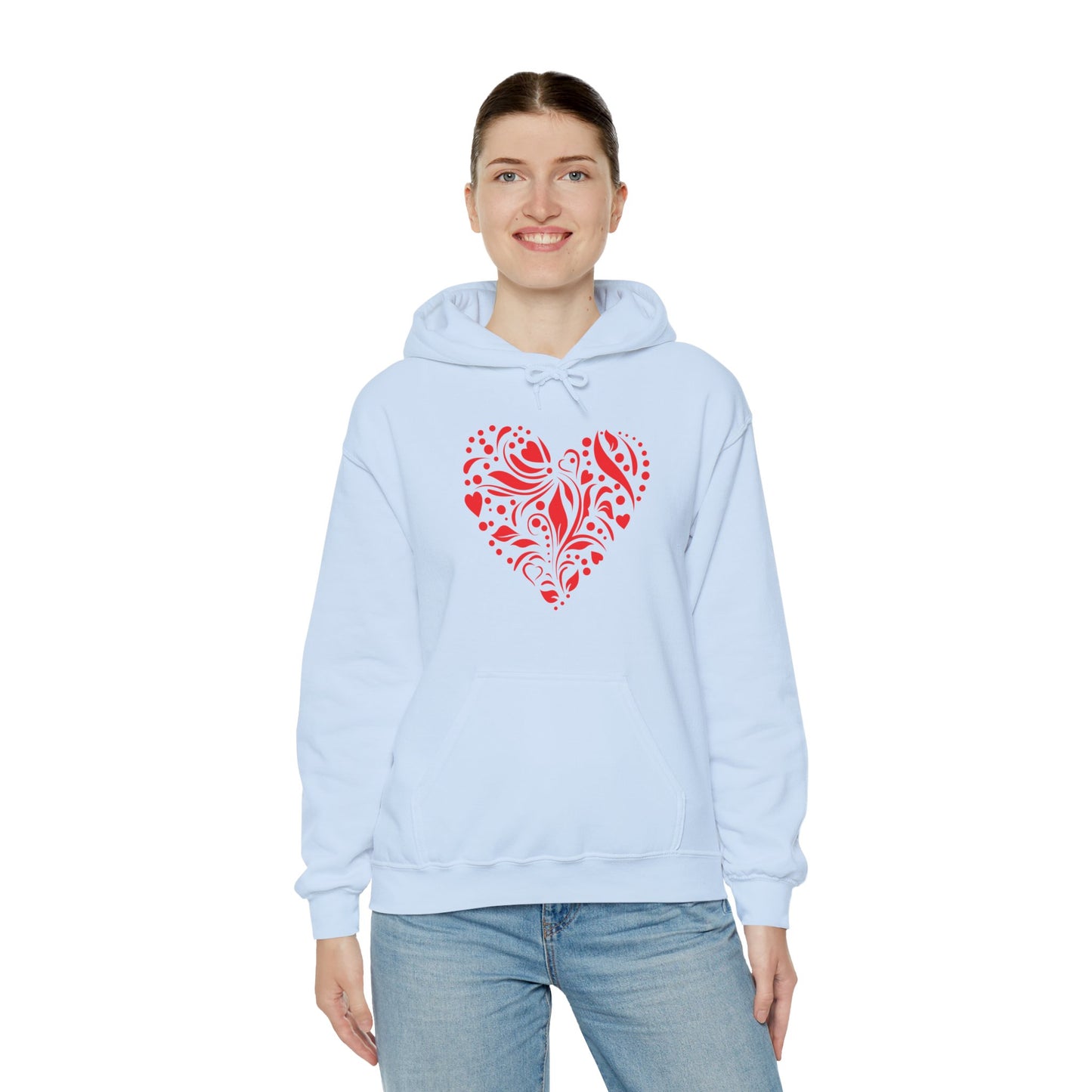 Red Flower Hearts Hoodie - Trending Love Heart Fashion Sweatshirt