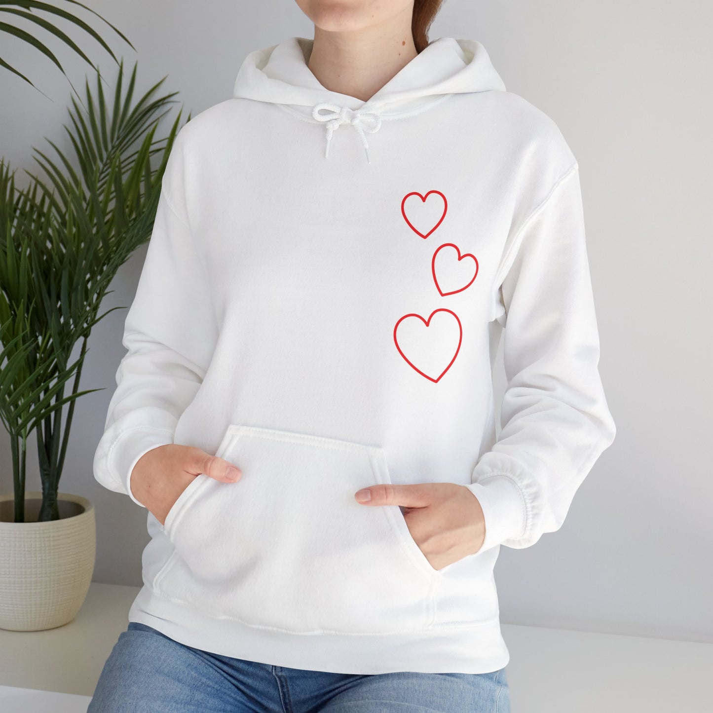 Red Hearts Hooded Sweatshirt
