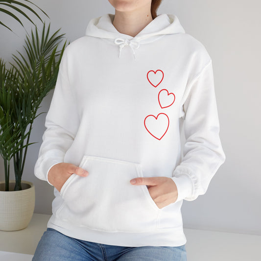 Red Hearts Hooded Sweatshirt