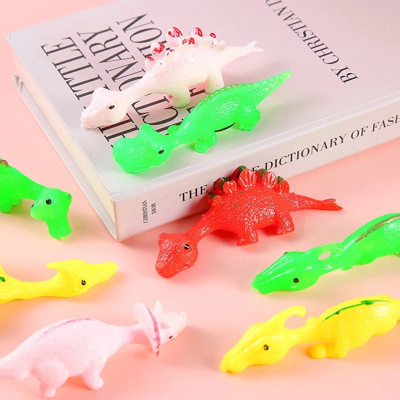 5pcs Catapult Dinosaur Fun Toys Cartoon Animal Finger Launch Game Tricky Slingshot Stress Relief Toys Kid Party Favors Gifts - StarJam