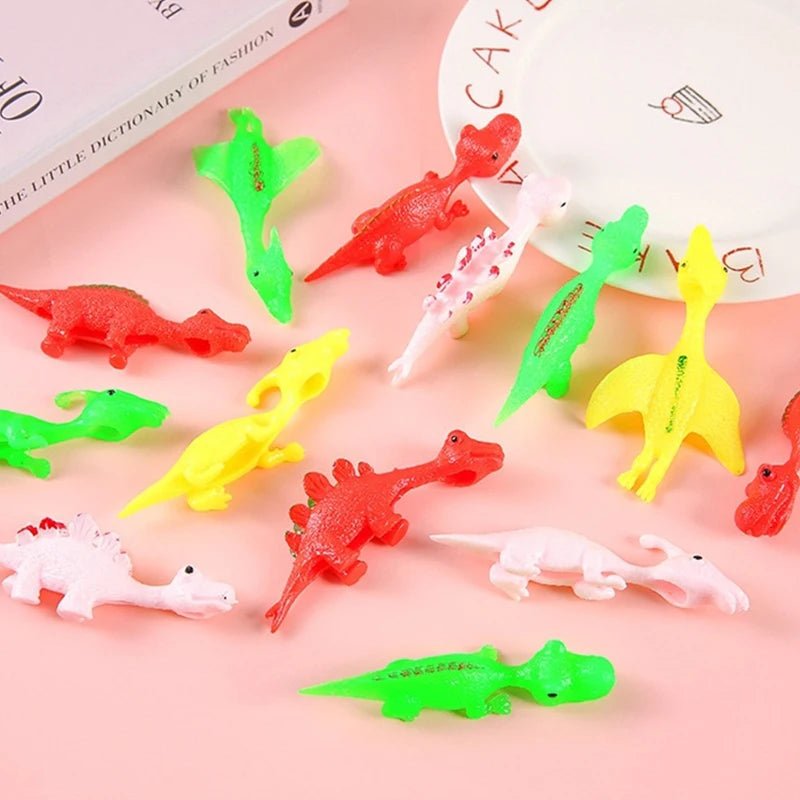 5pcs Catapult Dinosaur Fun Toys Cartoon Animal Finger Launch Game Tricky Slingshot Stress Relief Toys Kid Party Favors Gifts - StarJam