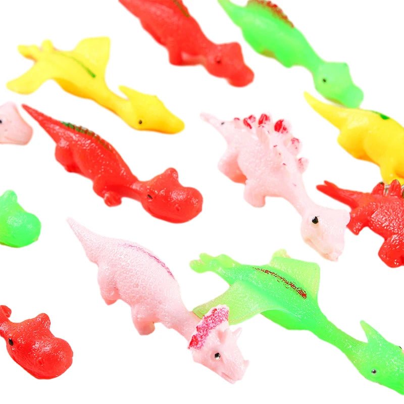 5pcs Catapult Dinosaur Fun Toys Cartoon Animal Finger Launch Game Tricky Slingshot Stress Relief Toys Kid Party Favors Gifts - StarJam