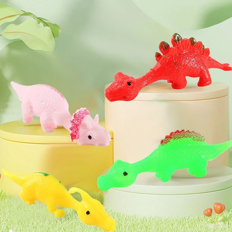 5pcs Catapult Dinosaur Fun Toys Cartoon Animal Finger Launch Game Tricky Slingshot Stress Relief Toys Kid Party Favors Gifts - StarJam