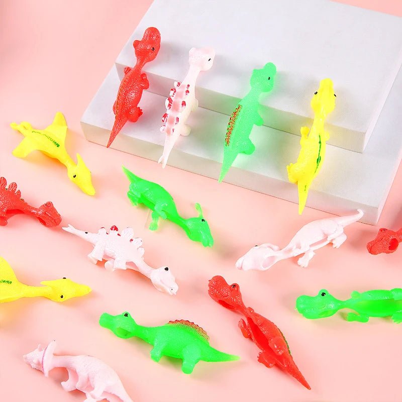 5pcs Catapult Dinosaur Fun Toys Cartoon Animal Finger Launch Game Tricky Slingshot Stress Relief Toys Kid Party Favors Gifts - StarJam